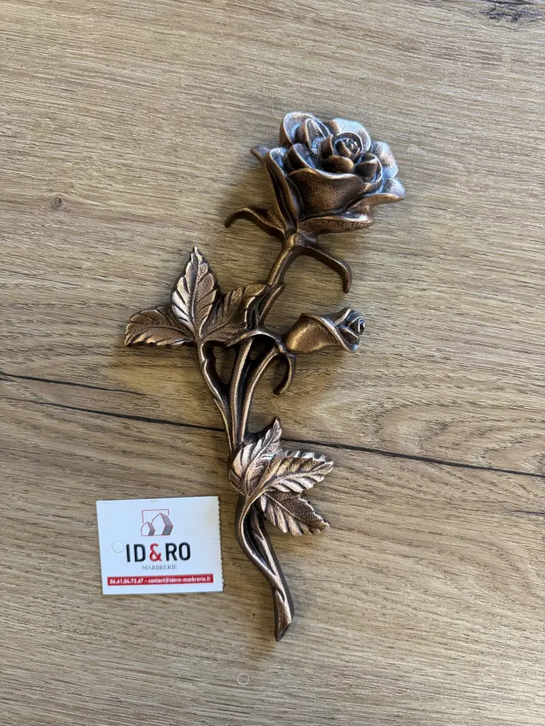 Rose en bronze 21cm