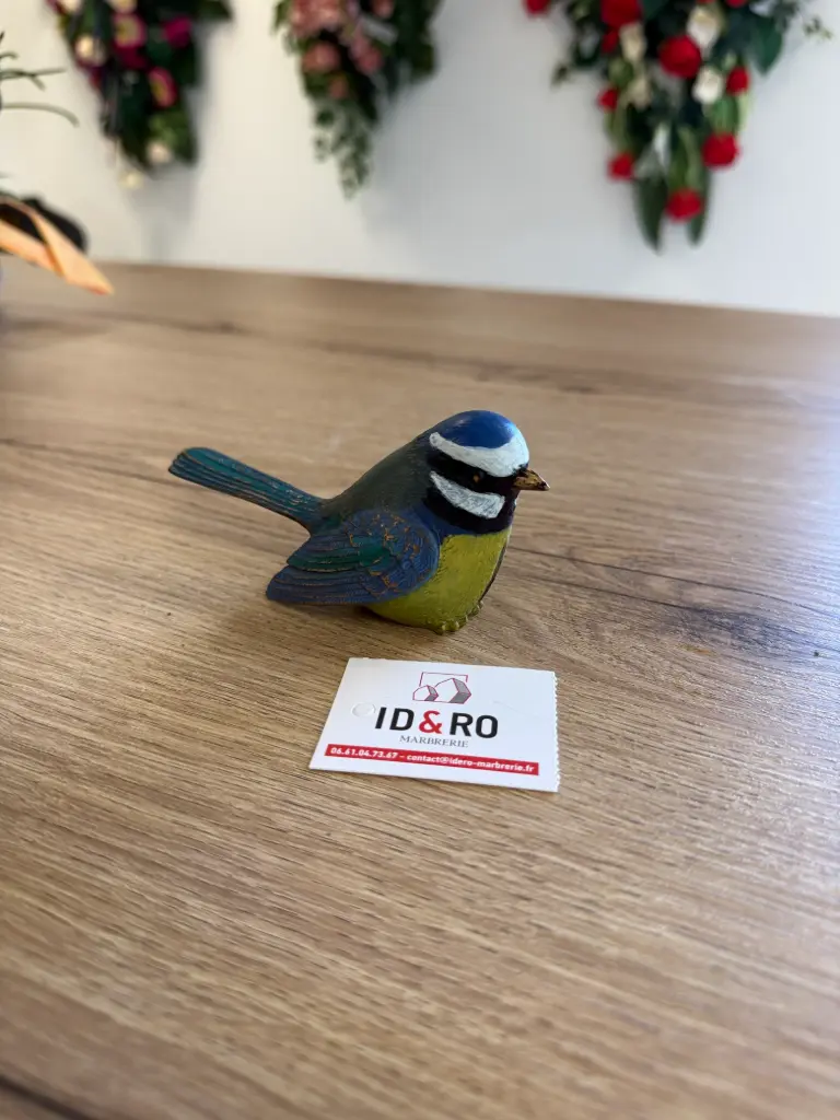 Oiseau Mésange Bleue 6 cm - ornement en bronze