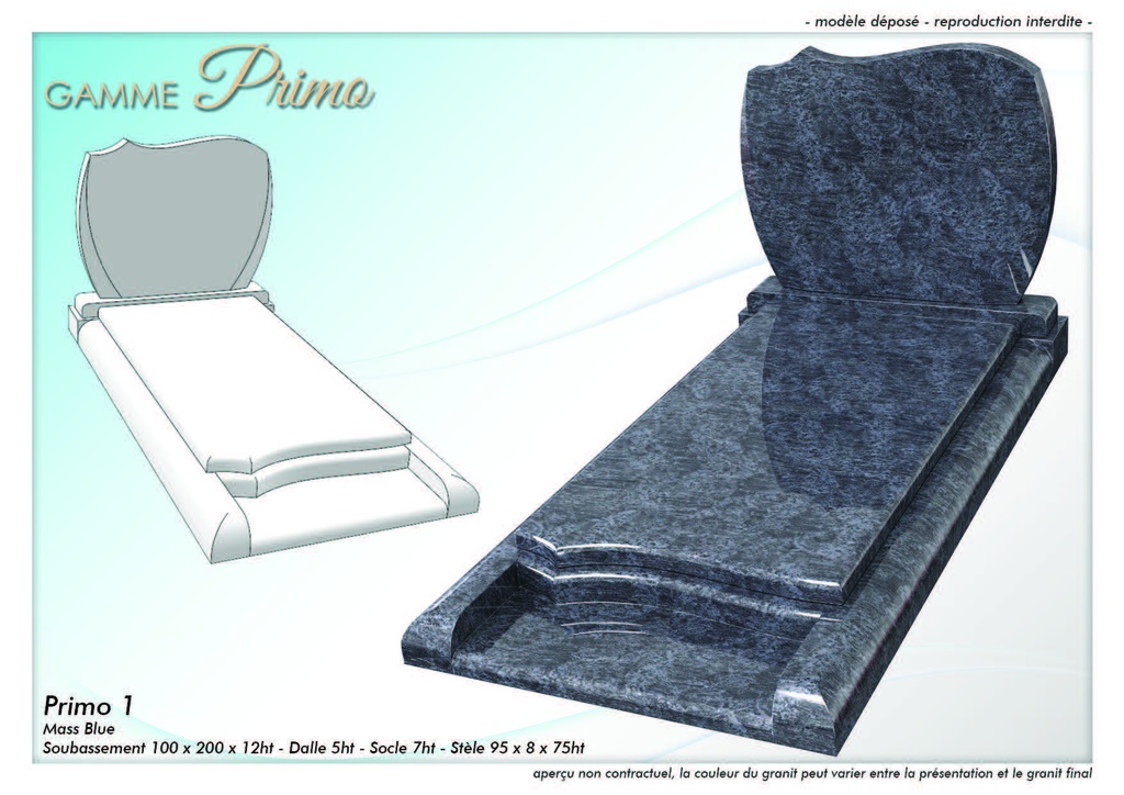 Monument Funéraire PRIMO - Rose Pastel (200x100cm)  
