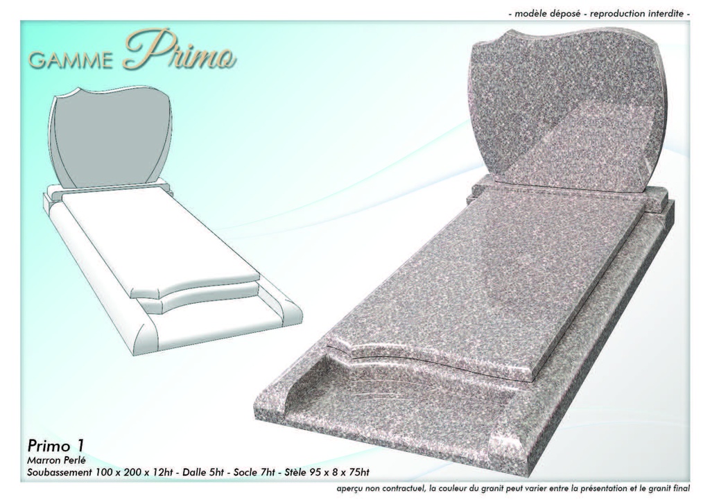 Monument Funéraire PRIMO - Marron Perlé (200x100cm)    