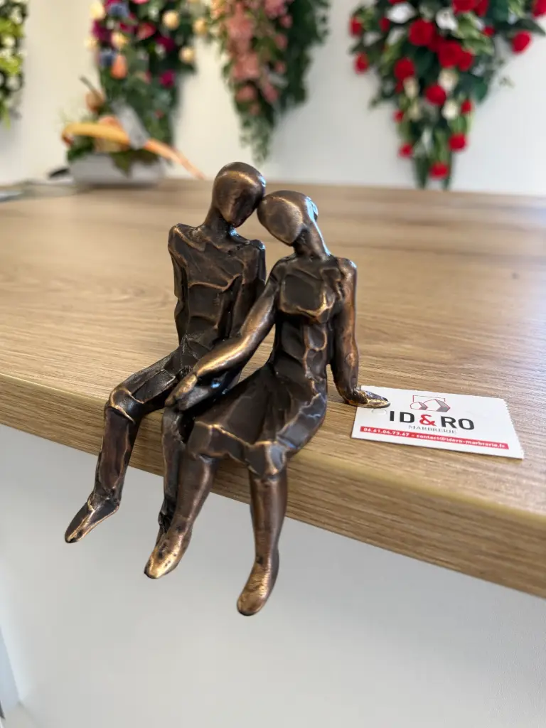 Couple assis - ornement en bronze 
