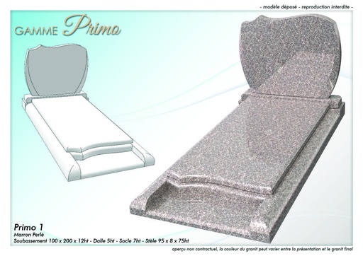 [PRIMO-MP] Monument Funéraire PRIMO - Marron Perlé (200x100cm)    